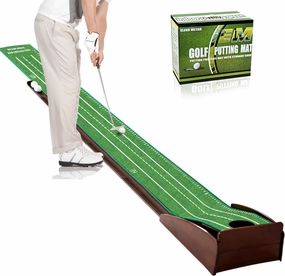 Putting Green Putting matt for Indoors Golf Putting Mat - Indoor Putting with Ball. Putting matt for Golf Practice, Portable and Easy to Clean. Great Gift