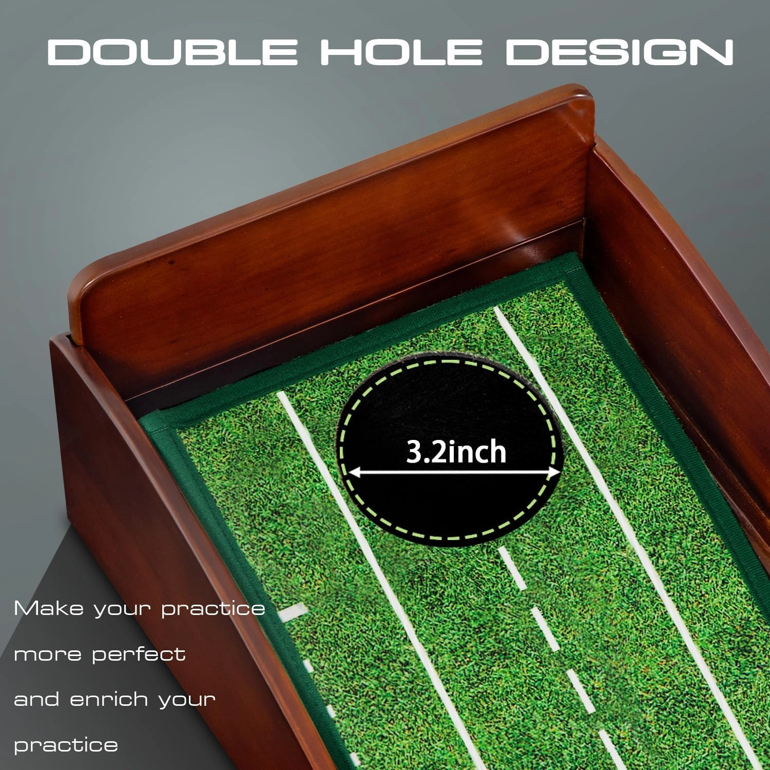 Putting Green Putting matt for Indoors Golf Putting Mat - Indoor Putting with Ball. Putting matt for Golf Practice, Portable and Easy to Clean. Great Gift
