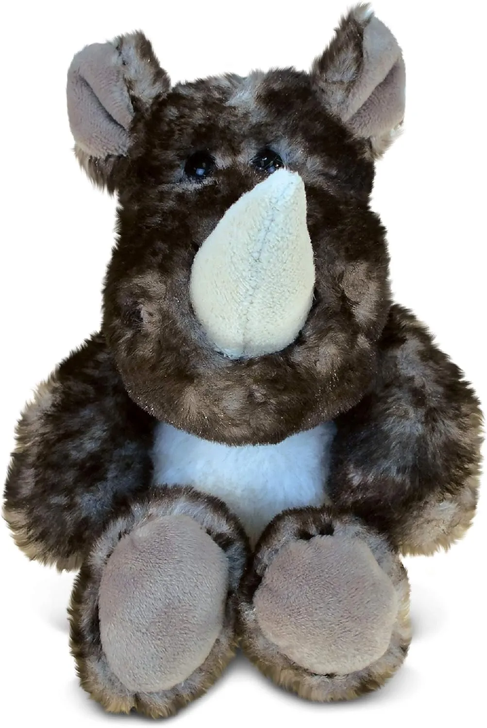 Puzzled DolliBu Plush Rhino Stuffed Animal - Soft Huggable Grey Rhinoceros, Adorable Playtime Rhino Plush Toy, Cute Wild Life Cuddle Gifts for Kids & Adults - 5.5 Inch