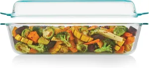 Pyrex Deep 5.2-Qt (9"x13") 2-in-1 Glass Baking Dish with Glass Lid, Extra Large Rectangular Baking Pan For Casserole & Lasagna, Dishwasher, Freezer, Microwave and Pre-Heated Oven Safe