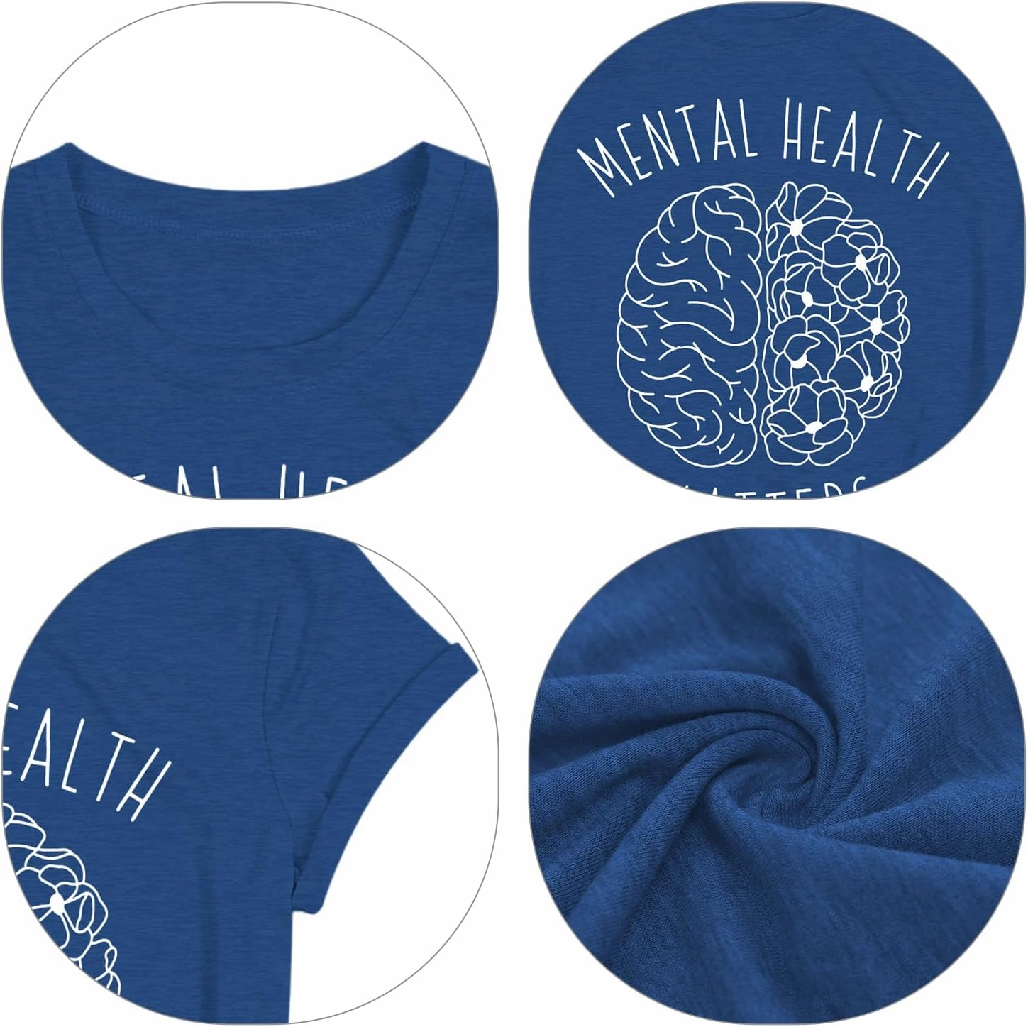 qdl Mental Health Matters Shirt Women Human Brain Illness Awareness Tshirts Therapist Psychologist Short Sleeve