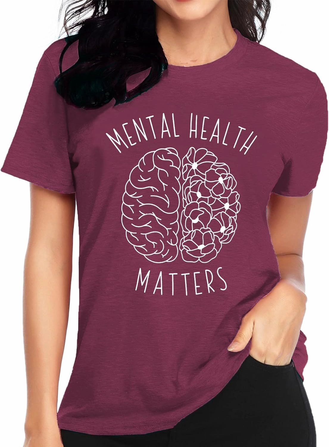 qdl Mental Health Matters Shirt Women Human Brain Illness Awareness Tshirts Therapist Psychologist Short Sleeve