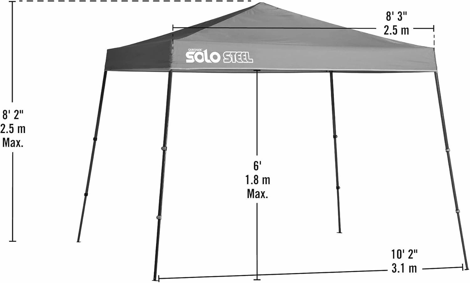 Quik Shade Solo Steel 72 Compact Instant Canopy, Blue (165710)