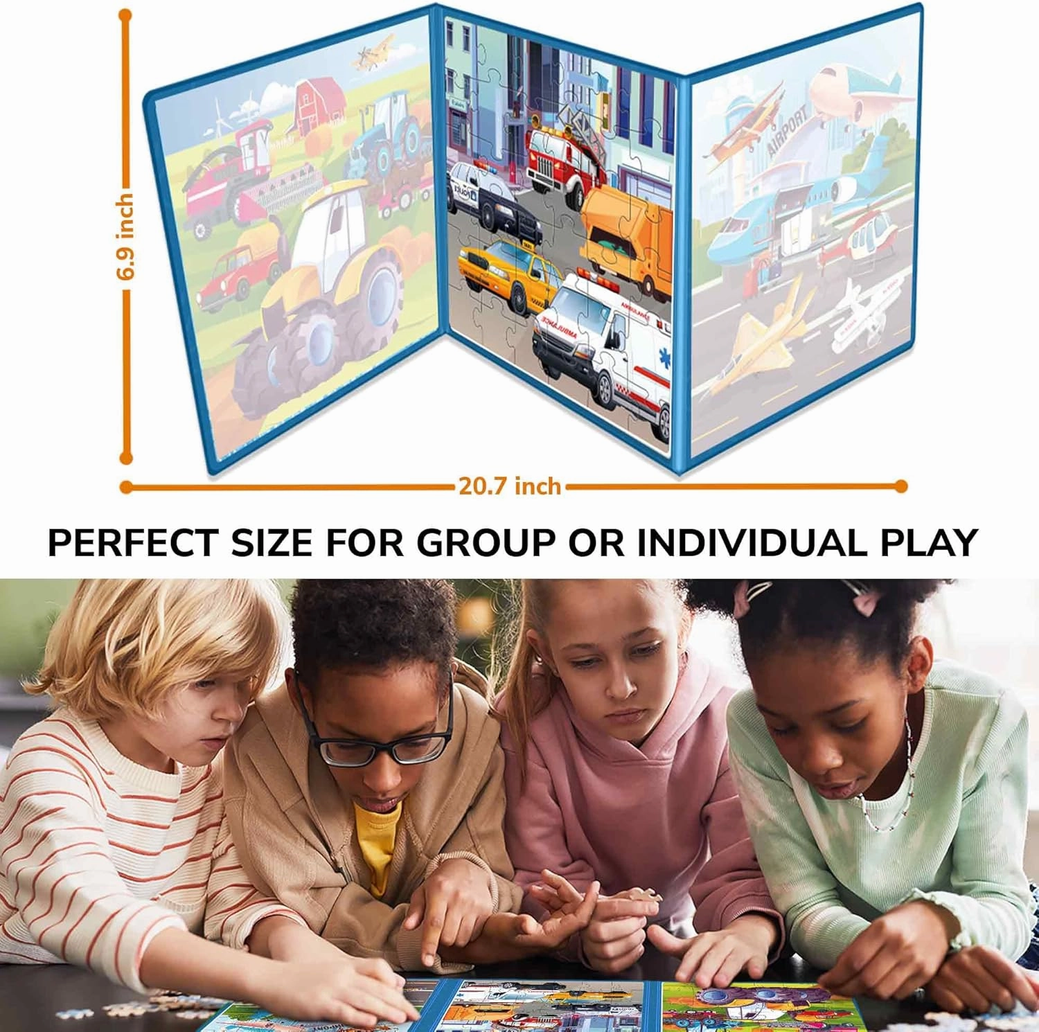 QUOKKA Magnetic Puzzles for Toddlers 1-3 – 30 Pcs Transport Game with Extra-Long Play Book – Fun Travel Game Toy for Kids Ages 3-5 – Strong Magnets for Car Activities – Fun Toddler Puzzle Ages 2-4