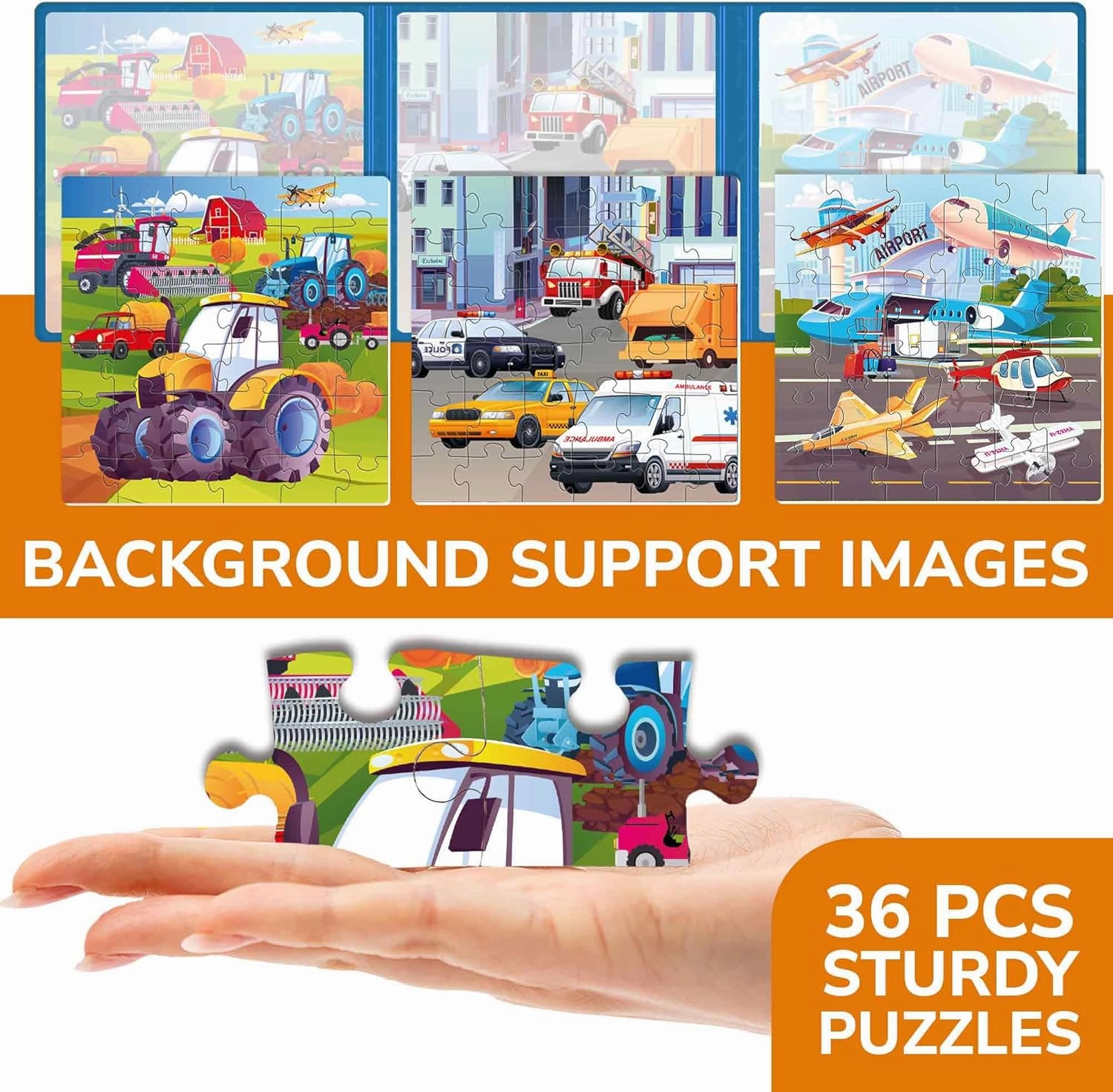 QUOKKA Magnetic Puzzles for Toddlers 1-3 – 30 Pcs Transport Game with Extra-Long Play Book – Fun Travel Game Toy for Kids Ages 3-5 – Strong Magnets for Car Activities – Fun Toddler Puzzle Ages 2-4