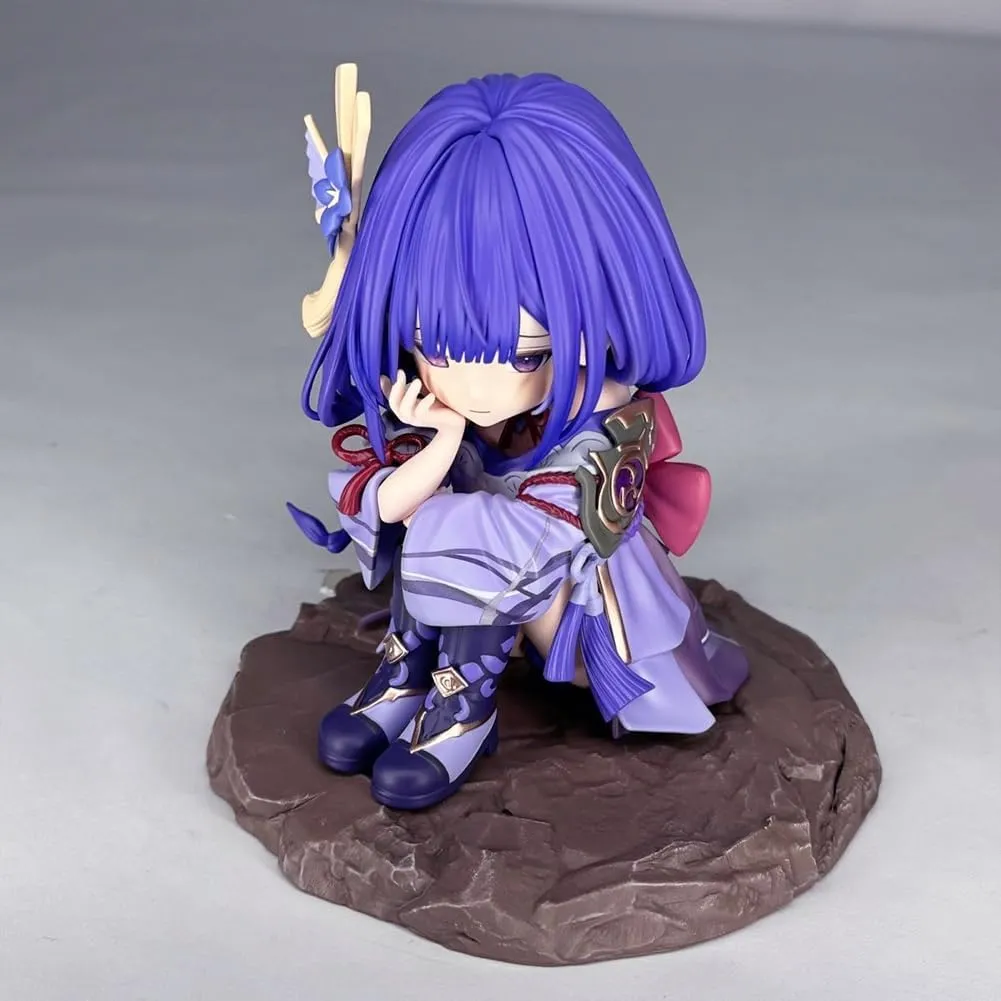 Raiden Shogun Figure Cute Anime Girl Figures 12cm Anime Figurine Raiden Ei Action Figure Statue Collectibles Desktop Ornament Gift for Fans