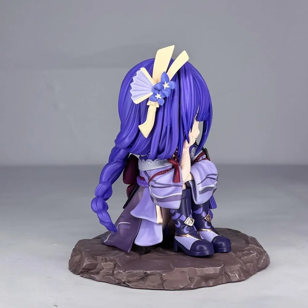 Raiden Shogun Figure Cute Anime Girl Figures 12cm Anime Figurine Raiden Ei Action Figure Statue Collectibles Desktop Ornament Gift for Fans