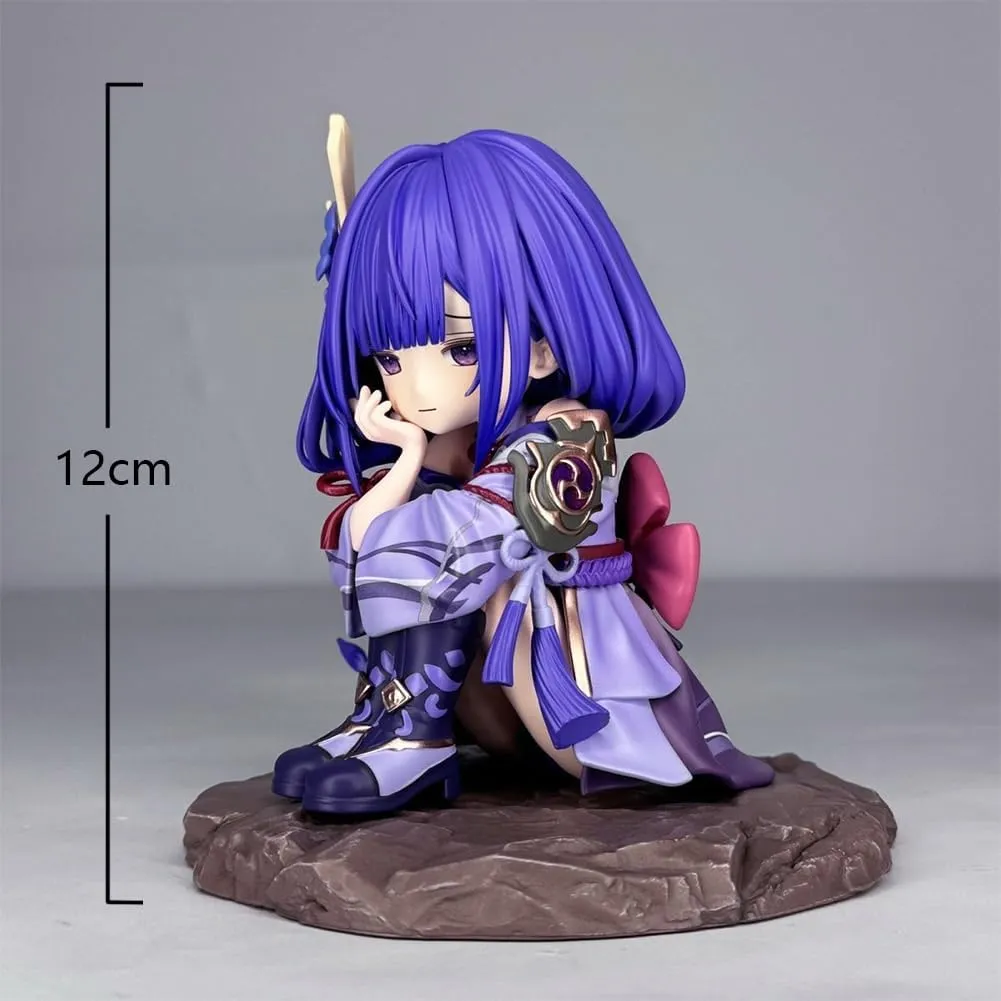 Raiden Shogun Figure Cute Anime Girl Figures 12cm Anime Figurine Raiden Ei Action Figure Statue Collectibles Desktop Ornament Gift for Fans