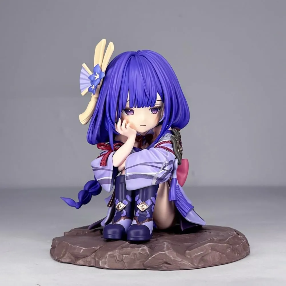 Raiden Shogun Figure Cute Anime Girl Figures 12cm Anime Figurine Raiden Ei Action Figure Statue Collectibles Desktop Ornament Gift for Fans