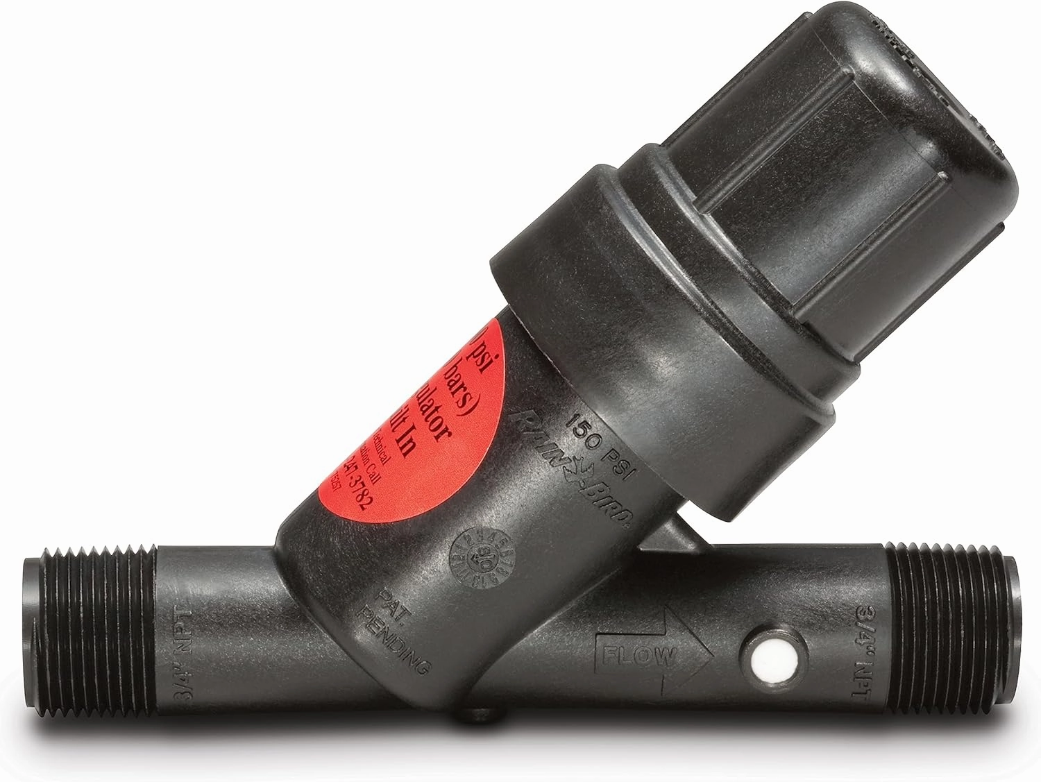 Rain Bird PRF07530S Drip Irrigation In-Line 30 PSI Pressure Regulating "Y" Filter, 3/4" Male Pipe Thread,Black