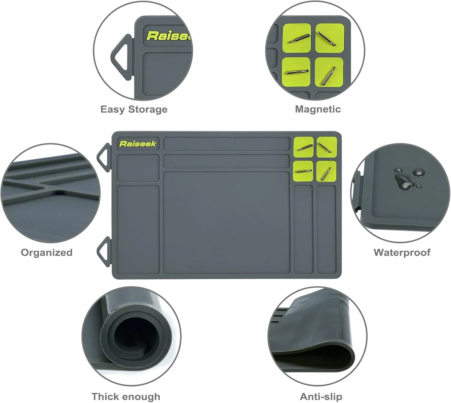 Raiseek Cleaning Mat, Pistol Gun Maintenance Mat,Anti-Slip Rubberized Repair Mat 15.9" x 9.8"