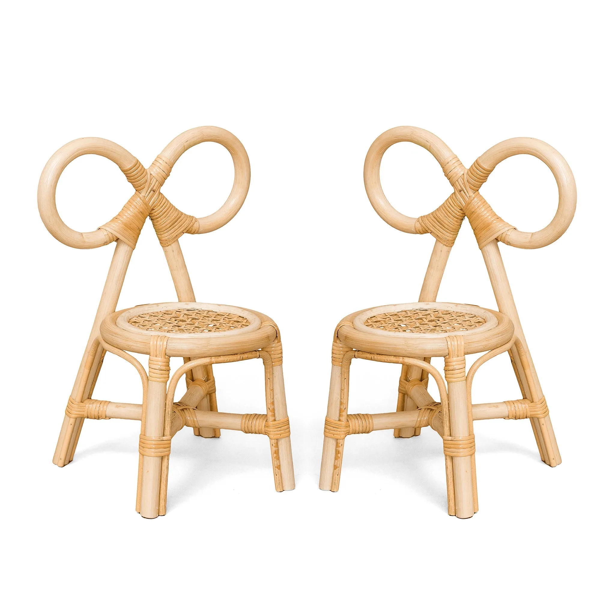 Rattan Mini Bow Doll Chair