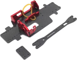 RC Car DIY Parts for WLtoys 284131 K969 K979 K989 K999 P929 P939 Metal Upgrade Carbon Fiber Base Plate Motor Mount Battery Mount RC Car Parts(Red)