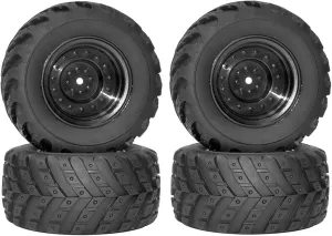 Rc Car Wheel Rim Tire Compatible with HBX for HAIBOXING 901 901A 903 903A 905 905A 1/12 RC Car Upgrade Parts Spare Accessories 4Pcs Rubber Tire Tyre Wheel