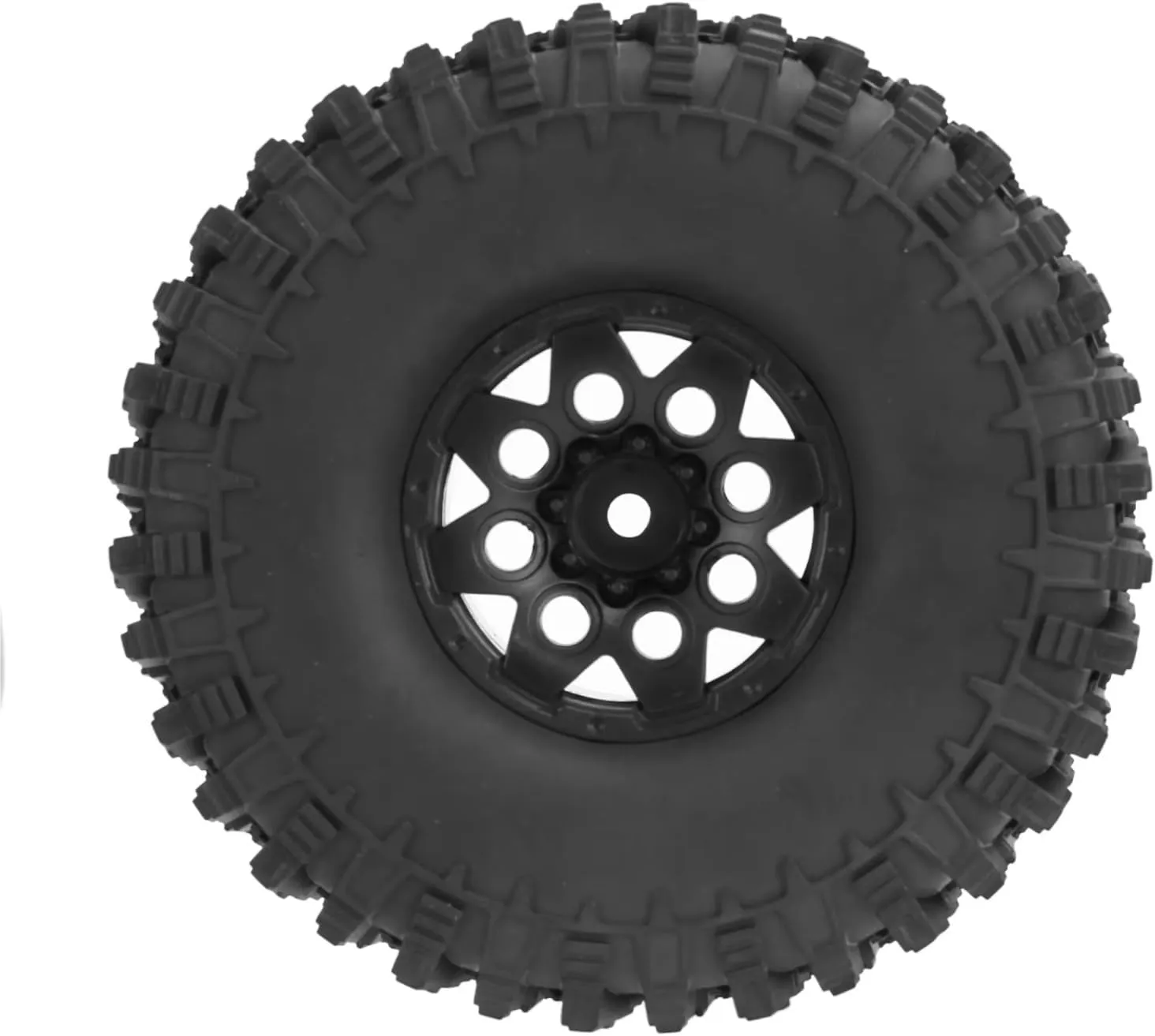 Rc Car Wheel Rim Tire Compatible with Traxxas for TRX4 D90 for Axial for SCX10 II III for Redcat 1/10 RC Crawler Car 120mm 1.9 Beadlock Wheel Rim Tire Set(A)