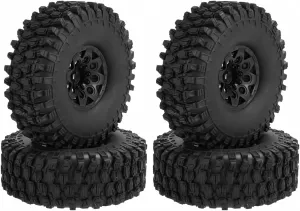 Rc Car Wheel Rim Tire Compatible with Traxxas for TRX4 D90 for Axial for SCX10 II III for Redcat 1/10 RC Crawler Car 120mm 1.9 Beadlock Wheel Rim Tire Set(A)