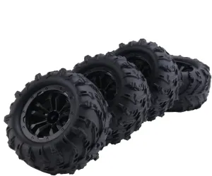 Rc Car Wheel Rim Tire Compatible with WLtoys 144001 124016 124018 124019 12428 for HBX 16889 16890 RC Car Upgrade Parts 4Pcs Large Tire Widening Tyre Wheel