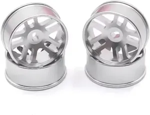 Rc Car Wheel Rim Tire Compatible with WLtoys 284131 K969 K989 for Iw04m for MINI-Q for MINI-Z RC Car Metal Spare Parts Modified Drift Wheels Drift Tire Skins(Silver,Wheel)