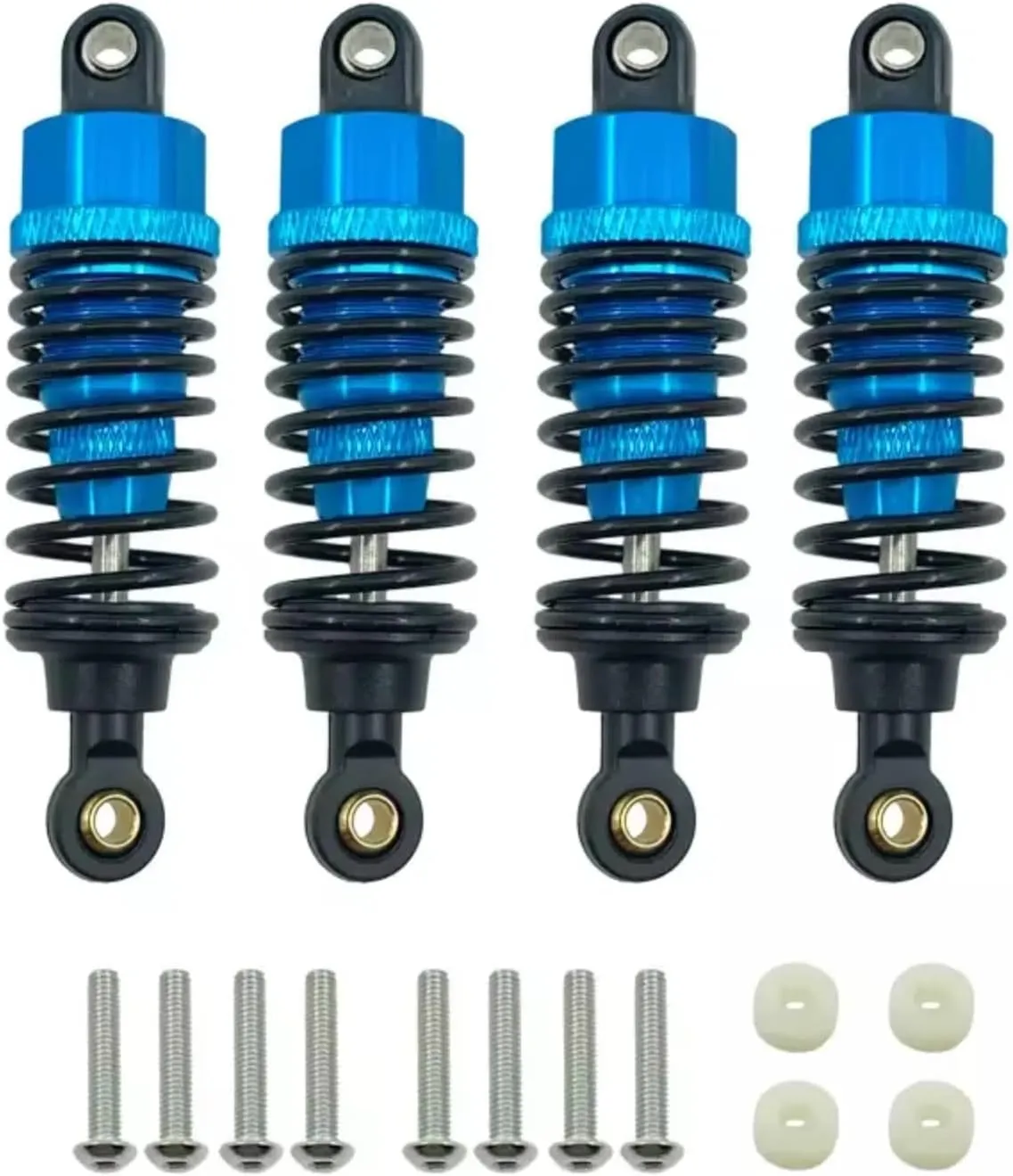 Rc Shock Absorber For Tamiya For TT-02 TT-02d M-05 M-06 1/10 4Pcs Aluminum Alloy Shock Absorbers Damper Set 60mm RC Car Parts Accessories Upgrade Replace Use(Blue)