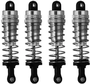 RC Shocks Damper Compatible with WLtoys 144001 1/14 RC Drift for Racing Car Parts 4Pcs Metal Shock Absorber Damper Replacement Accessory(Gray)