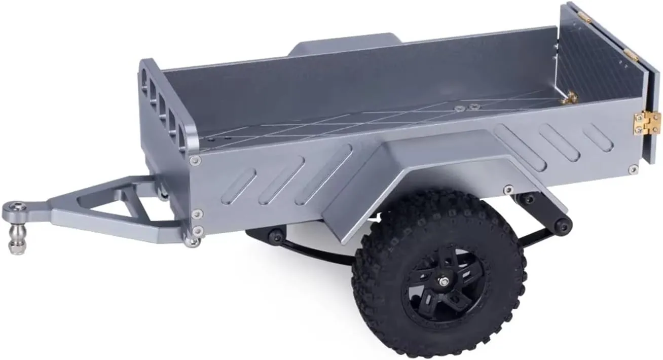 RC Spare Part Compatible with TRX4M for Defender for Bronco K10 for SCX24 for FMS Utility Trailer with Ball Head Tool for Small 1/18 1/24 RC Crawler Car(Gray)