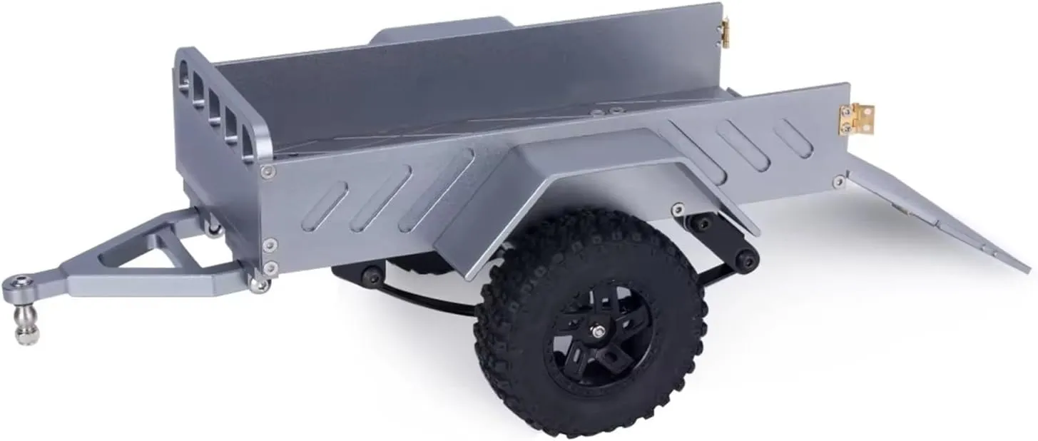 RC Spare Part Compatible with TRX4M for Defender for Bronco K10 for SCX24 for FMS Utility Trailer with Ball Head Tool for Small 1/18 1/24 RC Crawler Car(Gray)