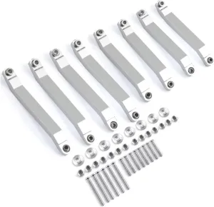 Rc Special Connecting Rod for MN D90 D91 D96 D99 D99S MN90 1/12 8pcs Metal for Chassis Pull Rods Fixed Link Suspensionv RC Car Parts and Accessories Upgrade Replace Use(Silver)