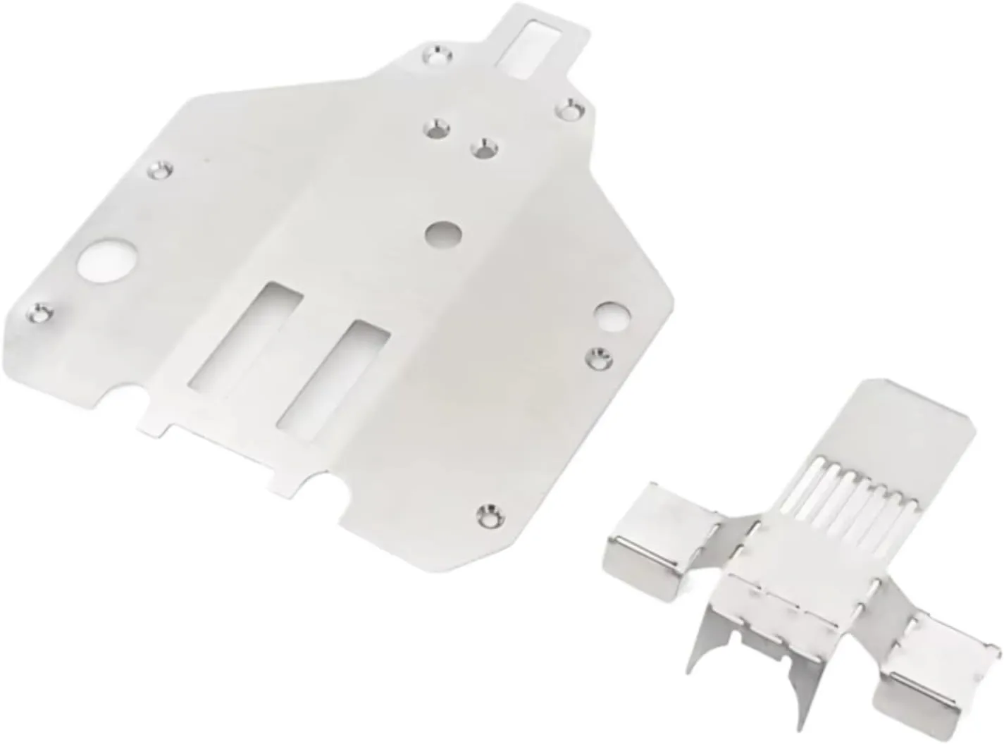 RC Upgrade Accessories for Feiyue FY03 FY06 FY07 FY08 1/12 2pcs Stainless Steel for Chassis and Rear Axle Protector Skid Plate RC Car Upgrade Parts