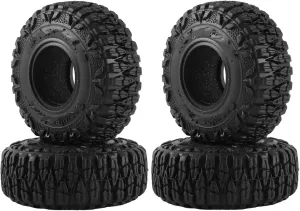 RC Wheel Tire Compatible with Axial for SCX24 for Traxxas for TRX4M 1/18 1/24 RC Crawler Car Parts 60mm 1.0" Soft Rubber Wheel Tire Tyre All for Terrain