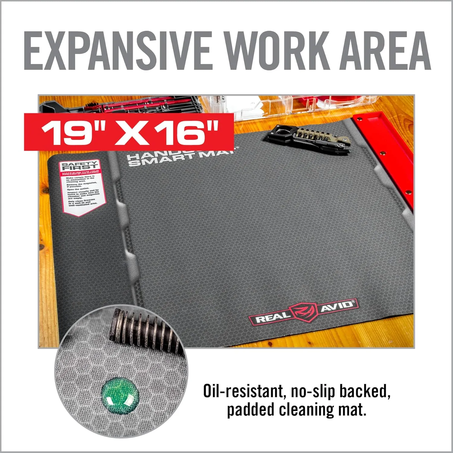 Real Avid Handgun Cleaning Kit | Includes Gun Cleaning Mat 19x16 with Magnetic Parts Tray & Gun Cleaning Supplies for 22, 357, 38, 380, 9mm, 40, 41, 44, 45 Caliber Pistols (Choose Style Below)