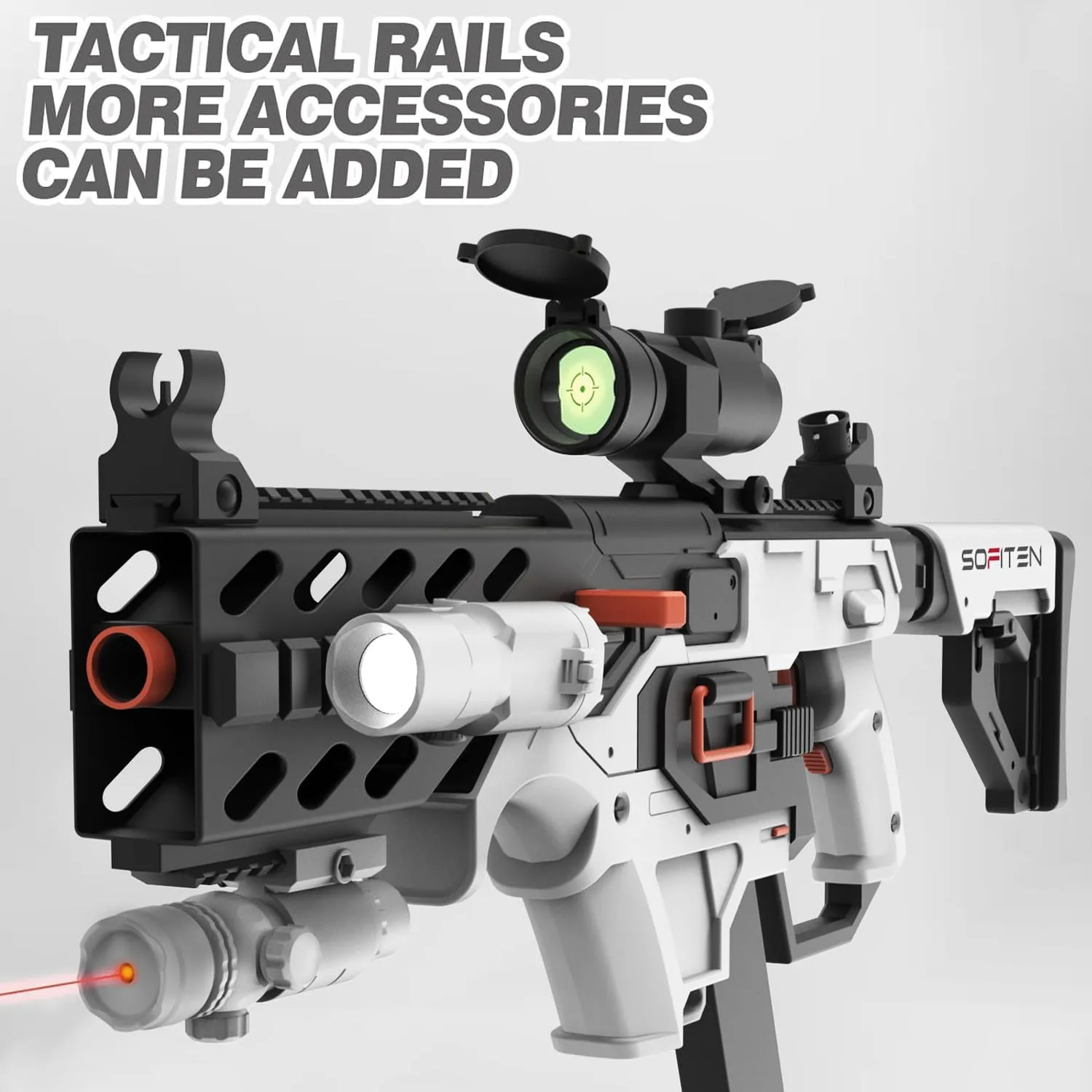 Realistic Toy Automatic Sniper Rifle Tactical Vest Toy Foam Blaster with 120 Darts IR and Flashlight The Shooting Outdoor Activity Game Gifts for Adults Kids Birthday Xmas