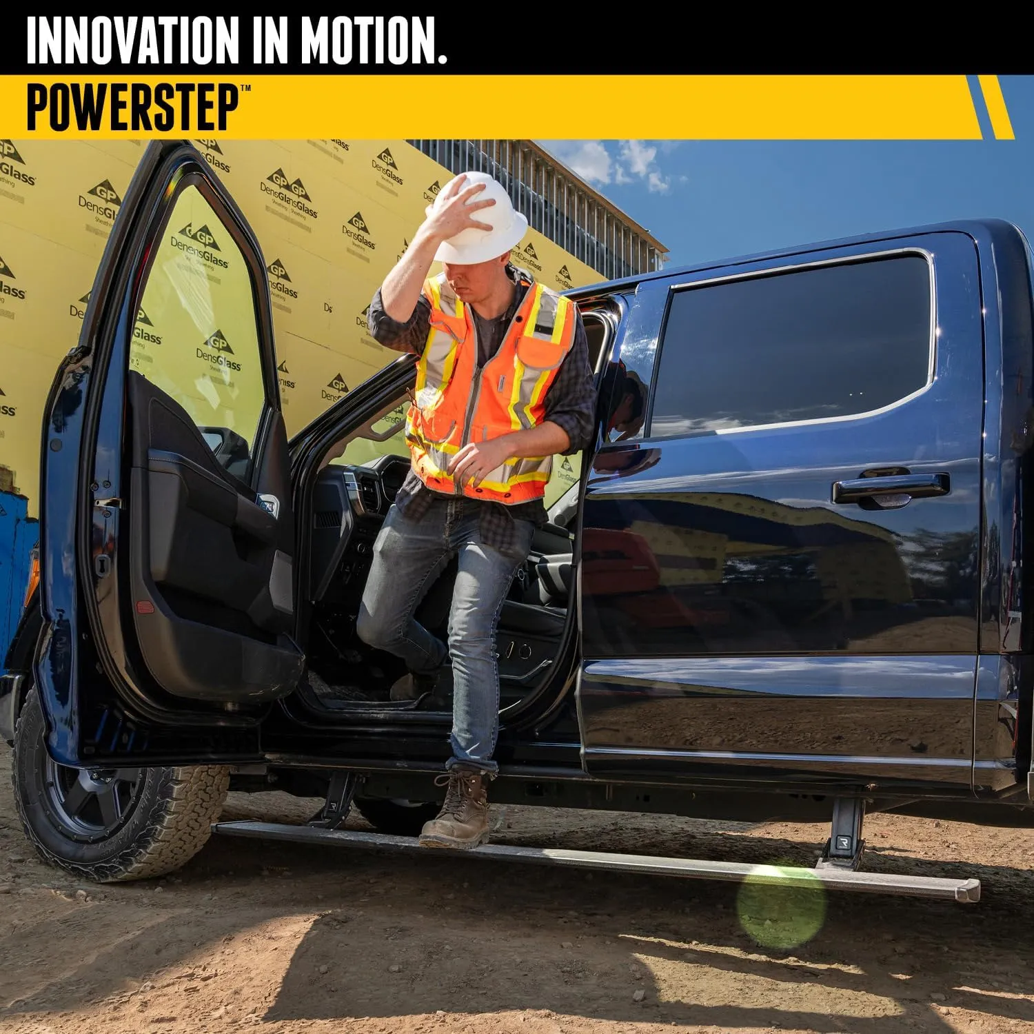 RealTruck AMP Research PowerStep Plug-N-Play Power Running Boards with LED Step Lights for 2023 - 2024 Ford F-250/F-350/F-450 (Sync 4 Models Only) - Electric Powerstep & Retractable Truck Steps