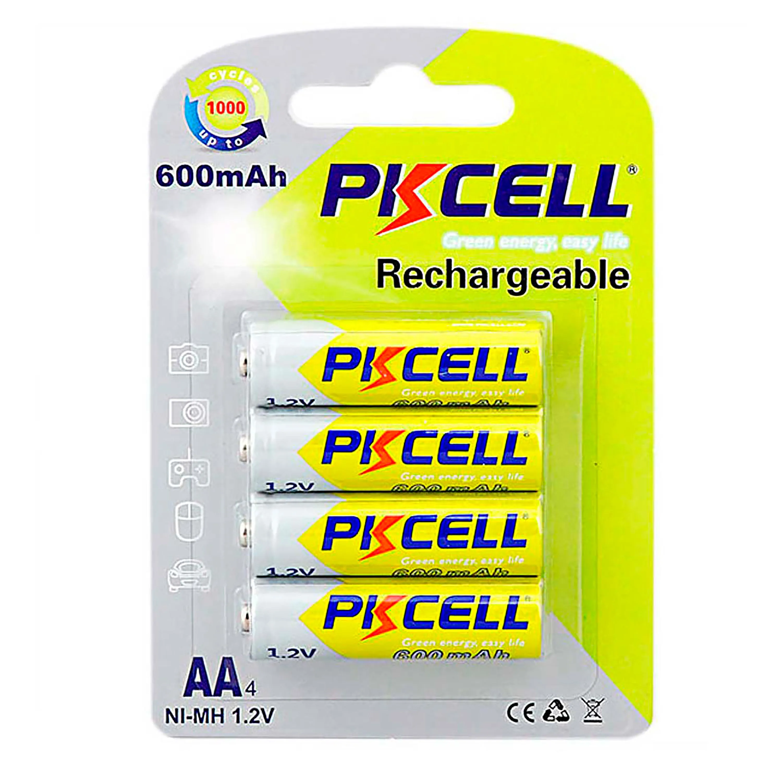 Rechargeable AA Batteries, Pack of 4