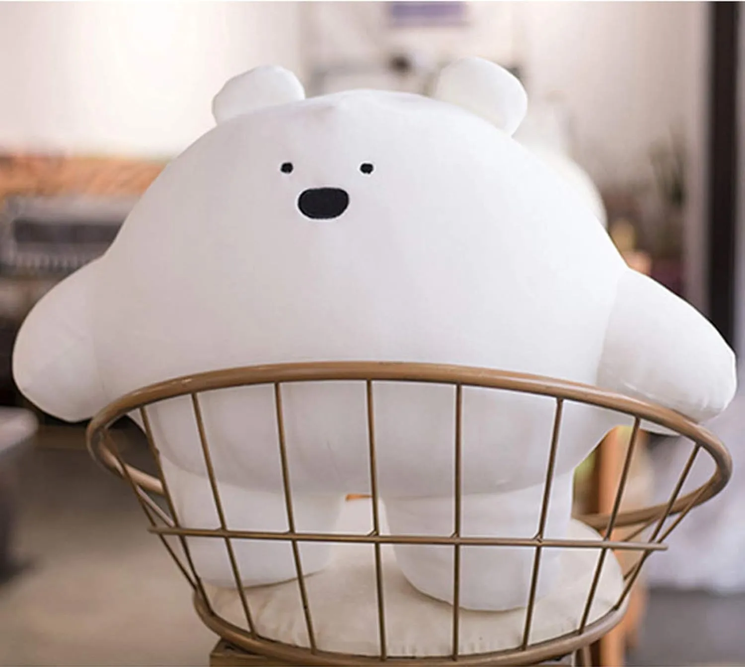 REFAHB 15.7 inch Cute Bear Plush Stuffed Animal Body Pillow Fat Cartoon Cylindrical Body Pillows for Kids, Super Soft Hugging Toy Gifts for Bedding, Kids Sleeping Nap Kawaii Pillow