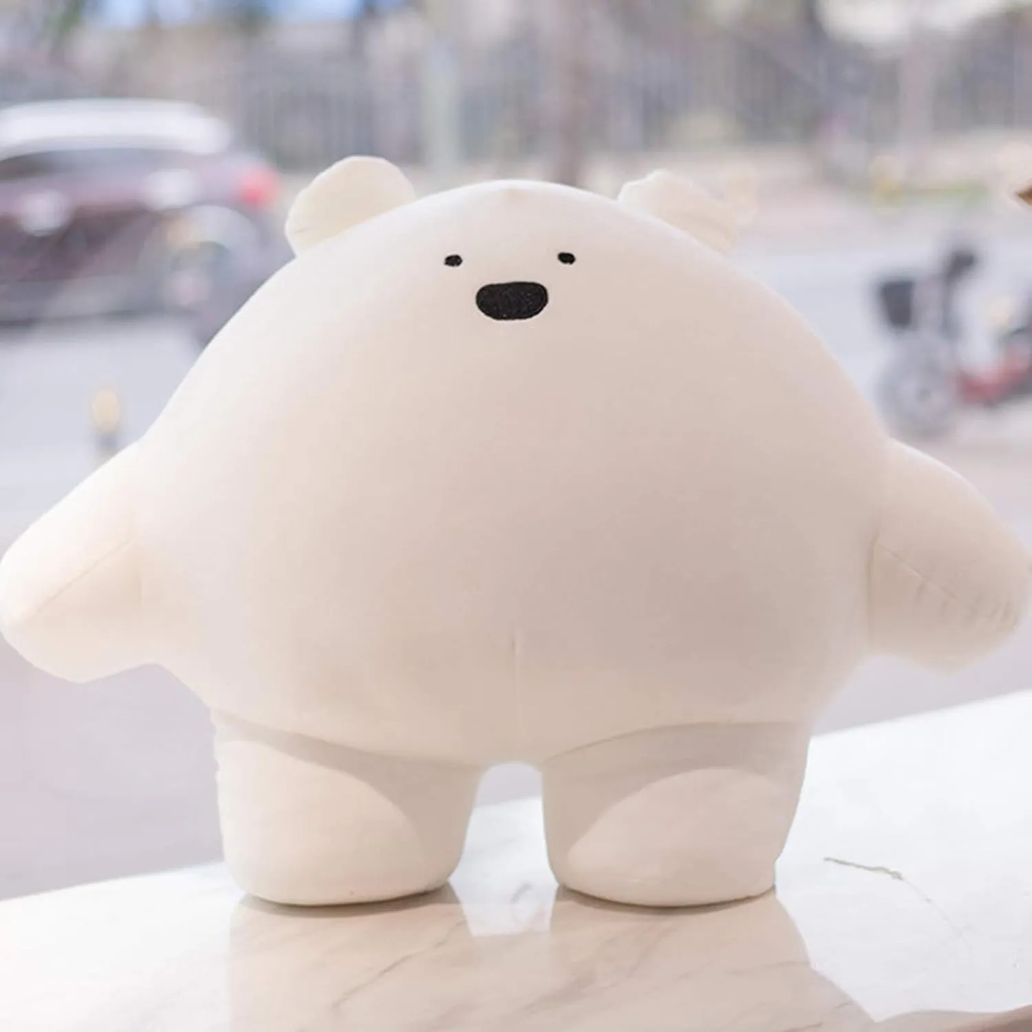 REFAHB 15.7 inch Cute Bear Plush Stuffed Animal Body Pillow Fat Cartoon Cylindrical Body Pillows for Kids, Super Soft Hugging Toy Gifts for Bedding, Kids Sleeping Nap Kawaii Pillow