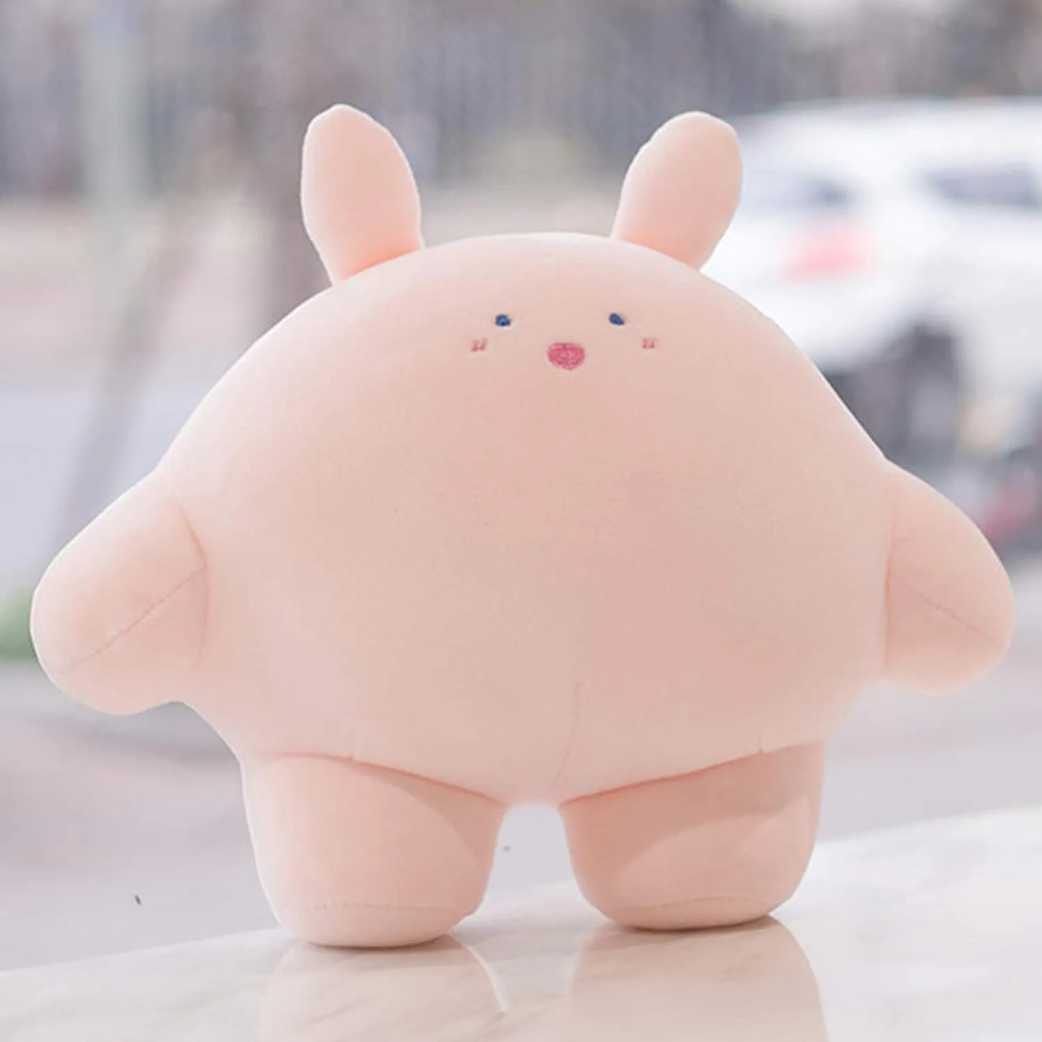 REFAHB 15.7 inch Cute Rabbit Plush Stuffed Animal Body Pillow Fat Cartoon Cylindrical Body Pillows for Kids, Super Soft Hugging Toy Gifts for Bedding, Kids Sleeping Nap Kawaii Pillow