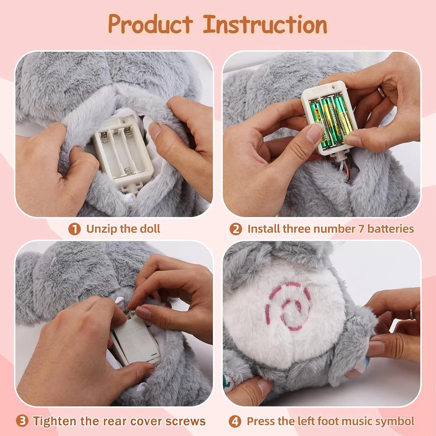 Relief Elephant Breathing Stuffed Animal Soother Koala Bear Anxiety Relief Koala Breathing with Sensory Details Music Lights Rhythmic Breathing Motion (Elephant)