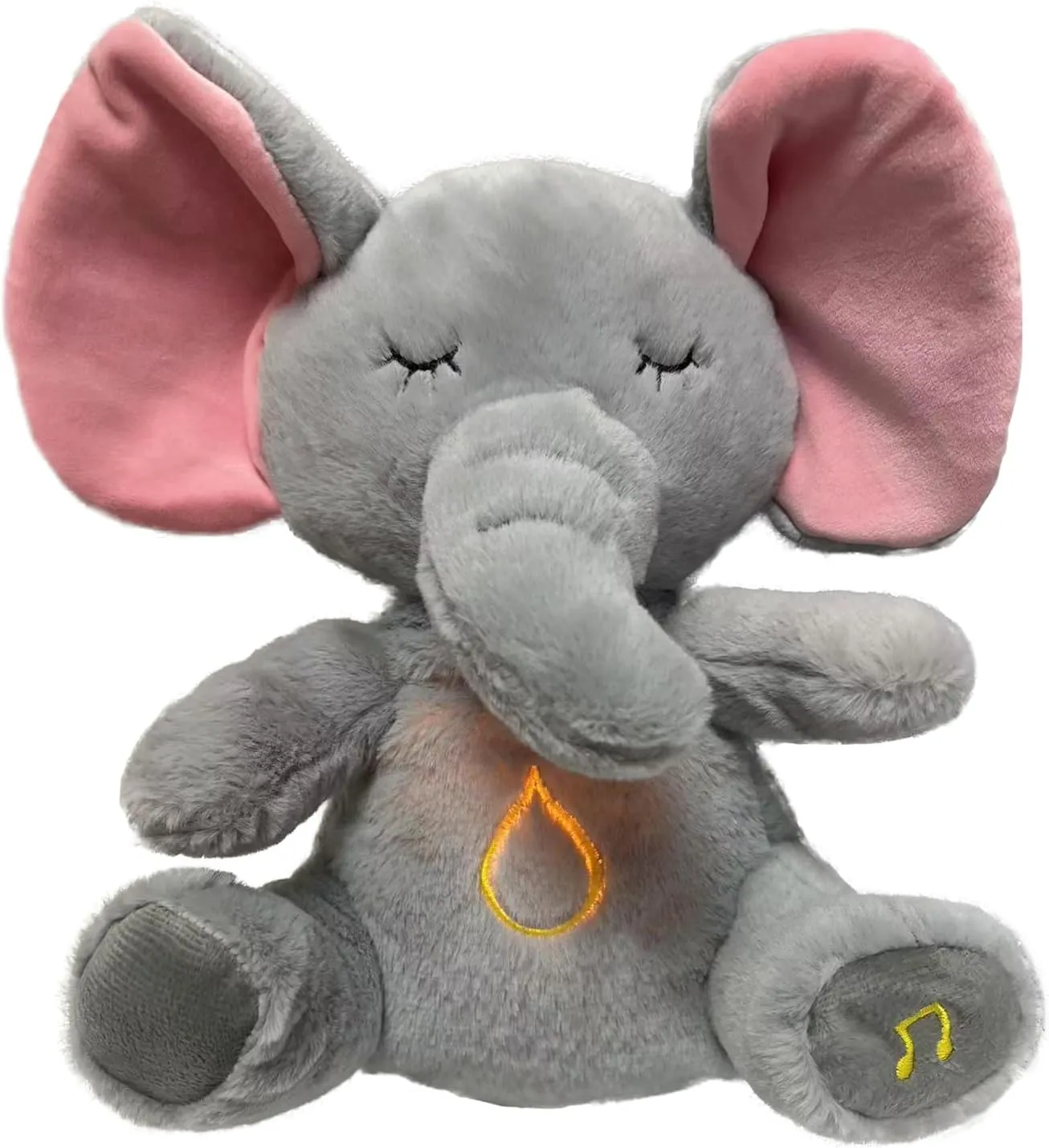 Relief Elephant Breathing Stuffed Animal Soother Koala Bear Anxiety Relief Koala Breathing with Sensory Details Music Lights Rhythmic Breathing Motion (Elephant)