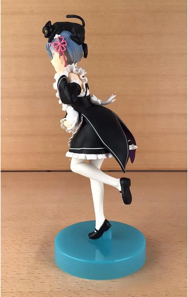 Rem Figure Maid Dress Anime Figurine Girl Model 9.06 Inch Cute Action Figure Rem Statue Desktop Ornament Display Collectibles Gift
