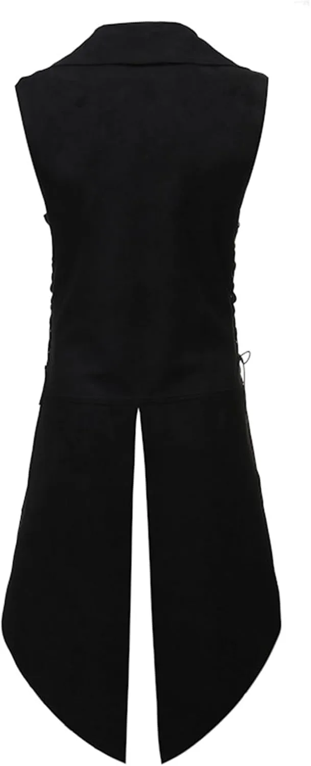 Renaissance Vest Men 2023 Vintage Jacket Halloween Costume Sleeveless Medieval Court Clothes Victorian Frock Coat