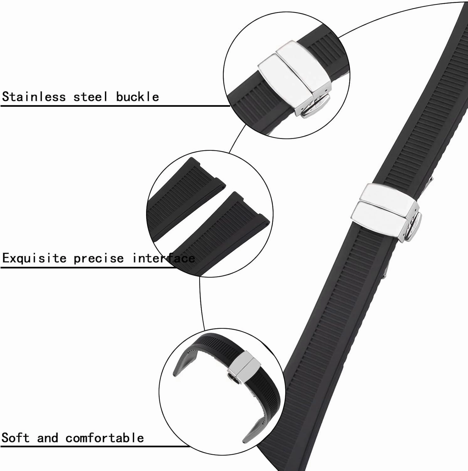 Replacement Silicone Rubber Watch Band for Patek Philippe Nautilus 5711 1A010 5712 5712G 5726 5980 13mm*25mm sports Men's Watch Strap wristband