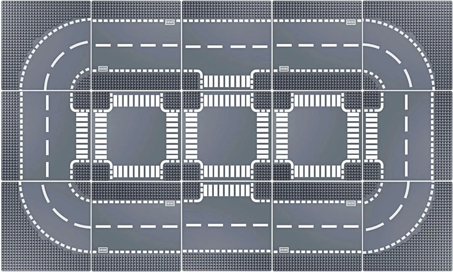 Road Base Plates for City Road Building Block,15 City Street Plates, 10"x10"Road Baseplates for City Street