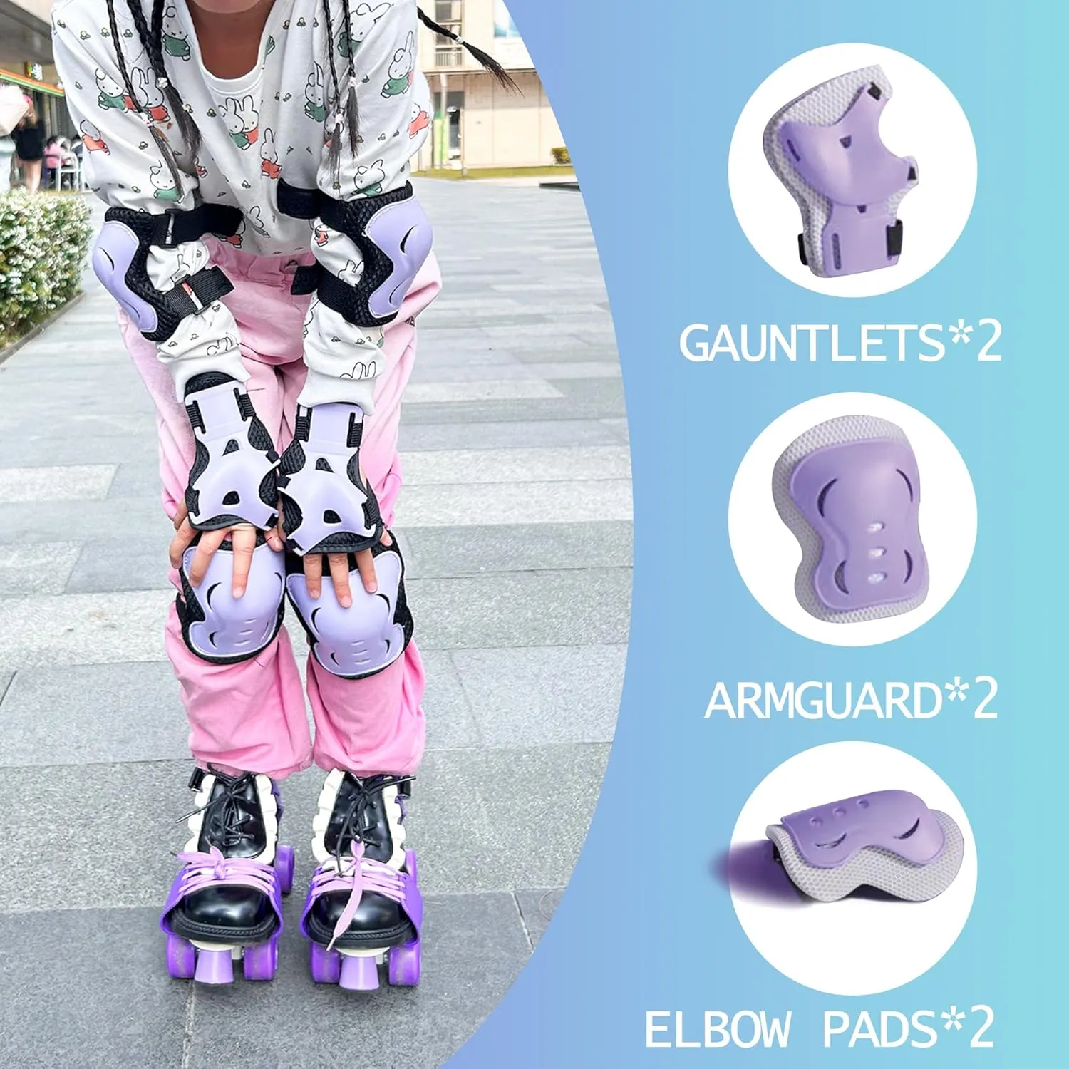 Roller Skates For Girls Boys,Quad Rollerskates For Little Kids Age 2-5, Adjustable Size From 6C-12C,Retractable Skates For Beginning With Knee,Wrist,Hand Protection, Birthday Gift Indoor Outdoor Sport