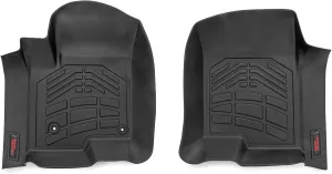 Rough Country Sure-Fit Front Floor Mats for Chevy Silverado & GMC Sierra 1500/2500HD/3500HD (2019-2025) Crew Cab with Bucket Seats, Front Set