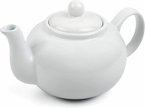 RSVP International Stoneware Teapot Collection, Microwave and Dishwasher Safe, 16 oz, White
