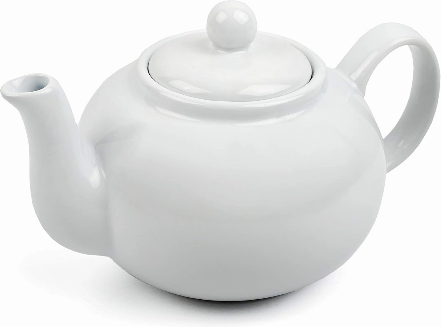 RSVP International Stoneware Teapot Collection, Microwave and Dishwasher Safe, 16 oz, White