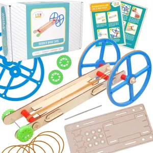 Rubber Band Car Kit – 10 Pack STEM Kits for Kids Ages 8-14, DIY Wooden Car Building Set for Classroom Projects, Science Experiments & Educational Crafts