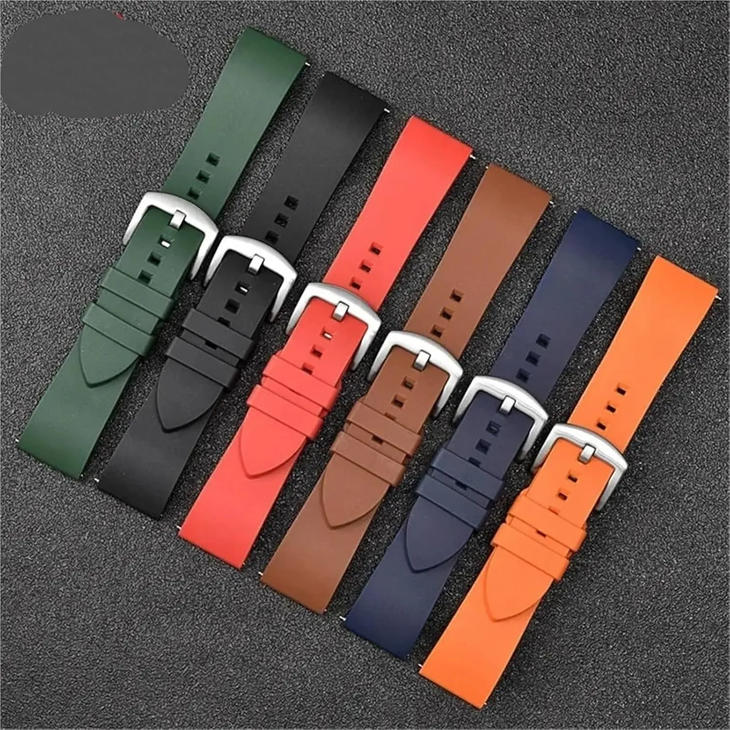 Rubber Strap 19 20 21 22 23 24mm Stainless Steel Buckle Quick Release Men Women Sport Watch Band Bracelet