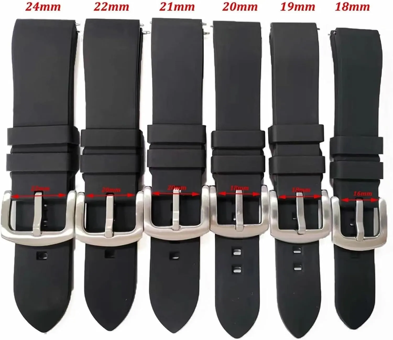 Rubber Watchband18mm 19mm 20mm 21mm 22mm 24mm Strap Watch Accessories Bracelet Quick Release Men And Women