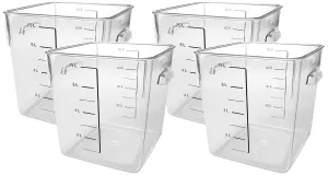 Rubbermaid Commercial Products Space Saving Food Storage Container, 8-Quart, Clear,-40 F to 121 F Temperature Range, Best use for Restaurant Kitchens/Wet and Dry Food/Meats/Pasta,Lid not included